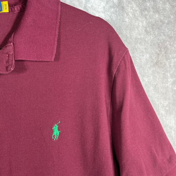 Polo Ralph Lauren Polo Shirt Mens XXL Purple Short Sleeve Custom Slim Fit Preppy - Picture 3 of 10